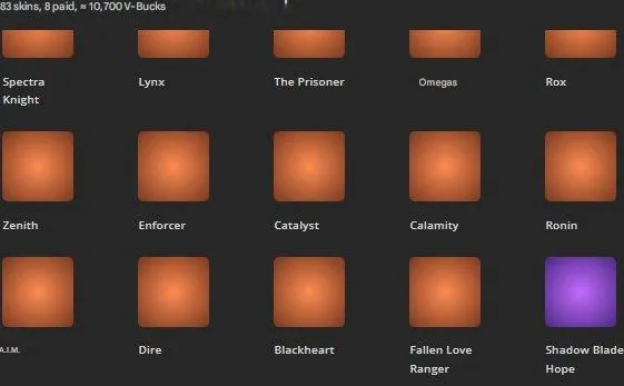 F1147 83 Skins, 80 Emotes, Rare Hot Marat & Shadow Blade Hope, Save the World Access 